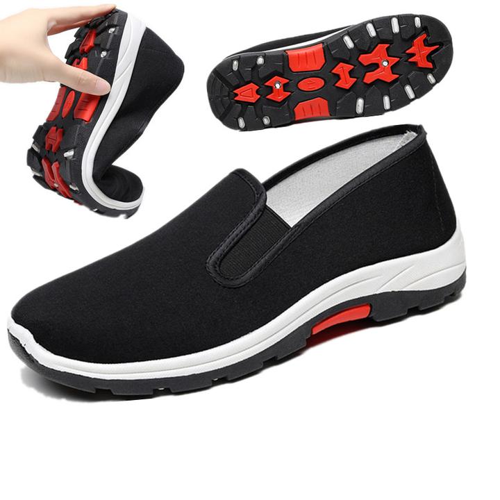 四季款新款男士鞋百搭夏季休闲软面老人鞋一脚蹬劳保舒适工地男款