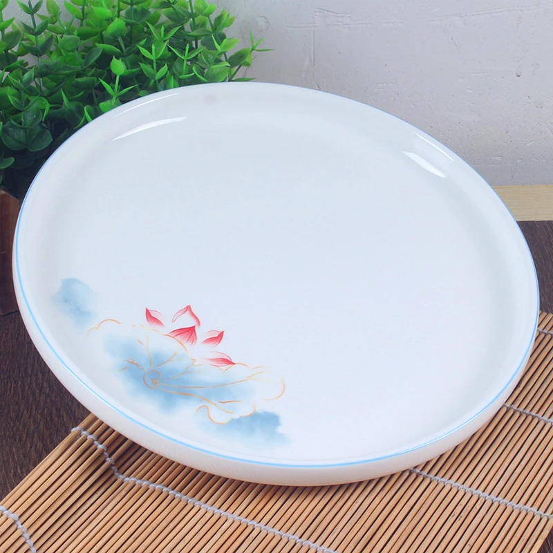 中式陶瓷盘子凉菜盘热菜盘菜盘子牛排西餐盘家用平盘饭店酒店圆盘