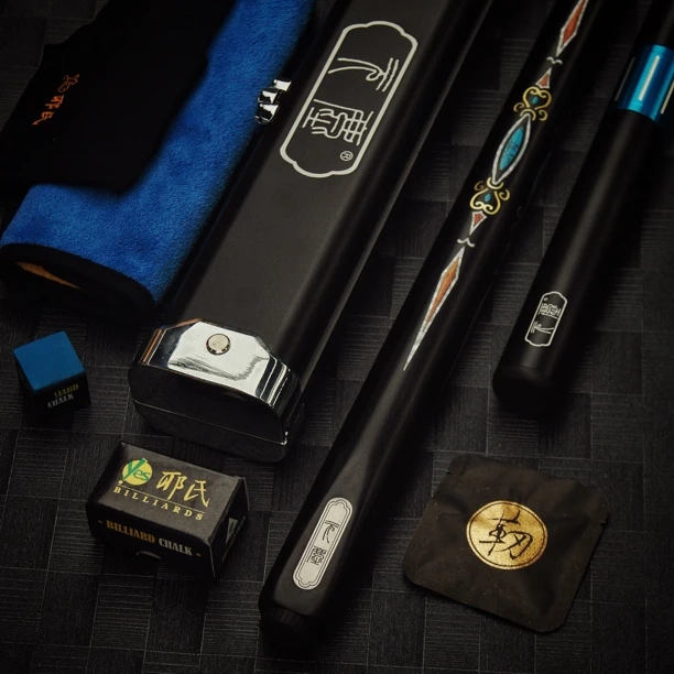 元尘中国结中八职业球杆通杆雕刻镶嵌机雕镶嵌出杆丝滑打感通透