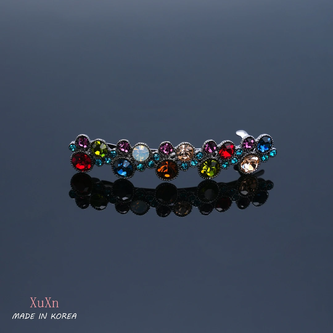 韩国彩虹6.5CM弹簧夹韩系爆款小众饰品轻奢头饰发饰发夹小件饰品