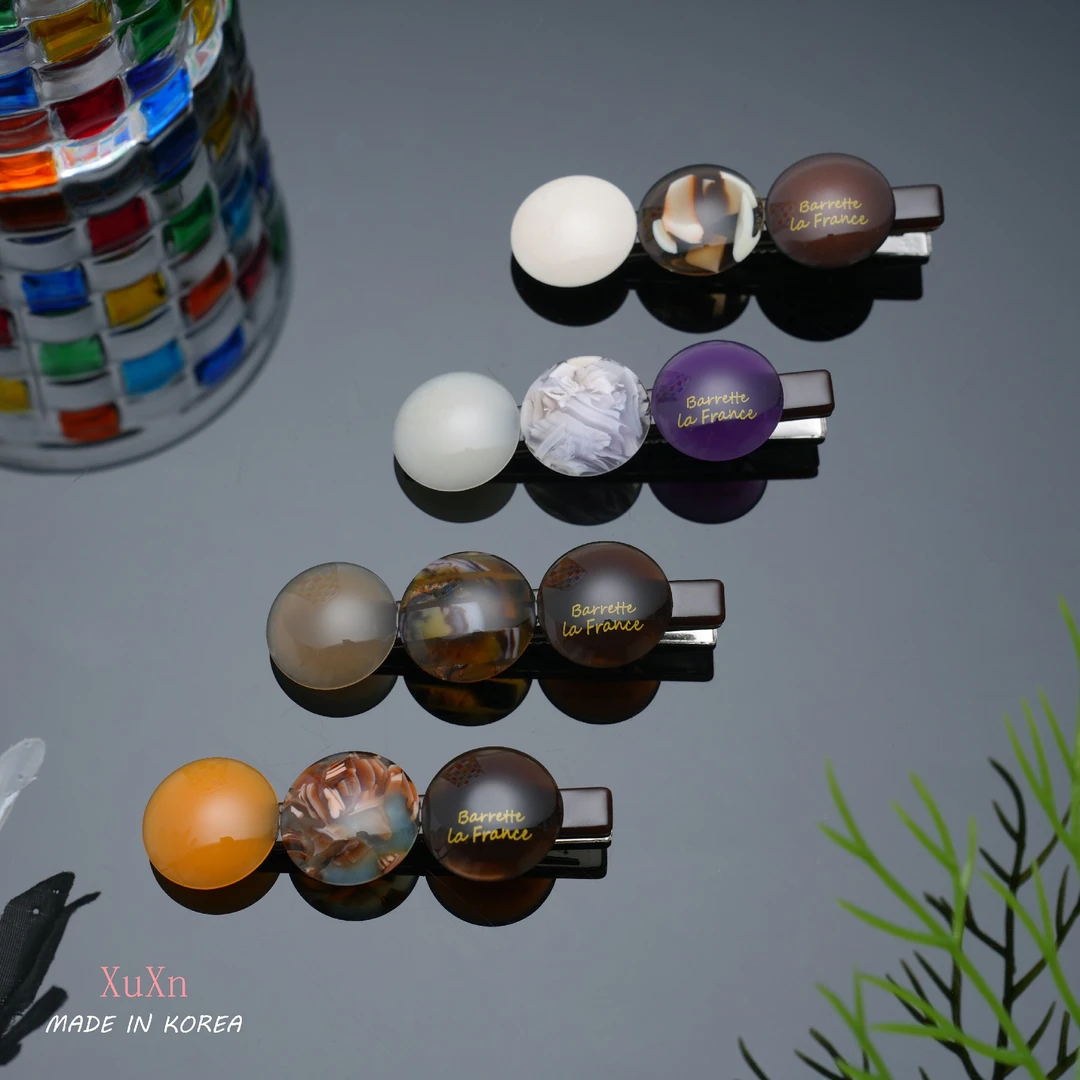 韩国BF三圆片鸭嘴夹糖果色碎发夹氛围感配饰卡子女团无痕刘海发饰