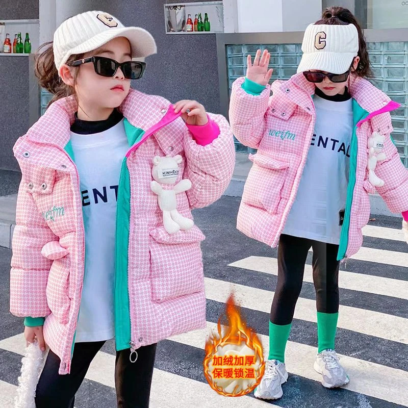 女童冬装新款冬季棉衣洋气儿童棉服中大童棉袄女孩加绒加厚外套