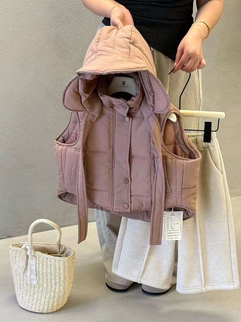 6976【AW】韩版女童儿童连帽马甲