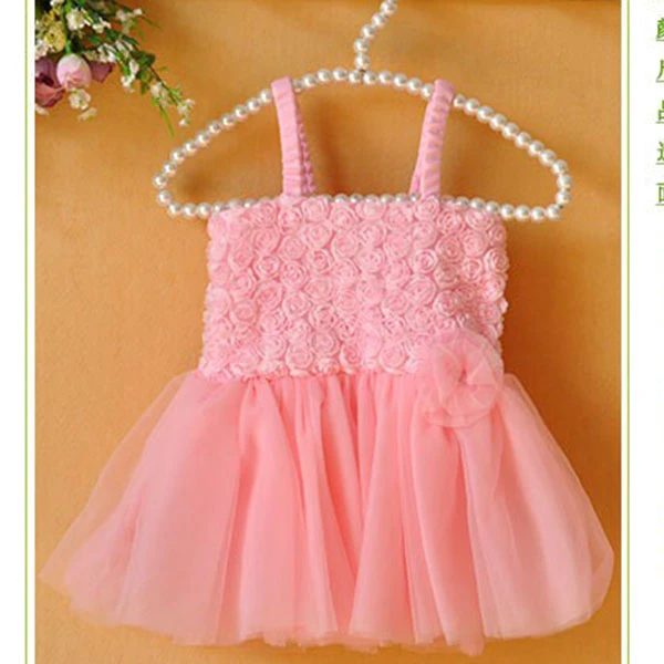婴儿女童粉色公主裙夏季儿童宝宝时尚网纱裙子女孩背心吊带连衣裙