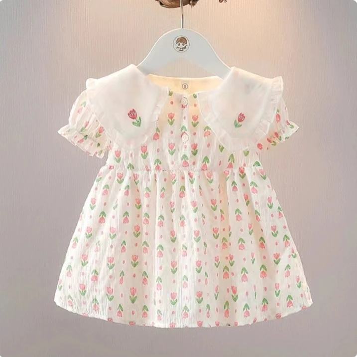 【现货】女童连衣裙夏装新款洋气女宝宝婴幼儿时髦公主裙夏季短袖