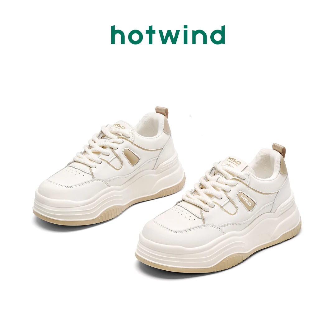 【春浔花鉴】Hotwind/热风休闲鞋女2024春季新款百搭透气时尚板鞋