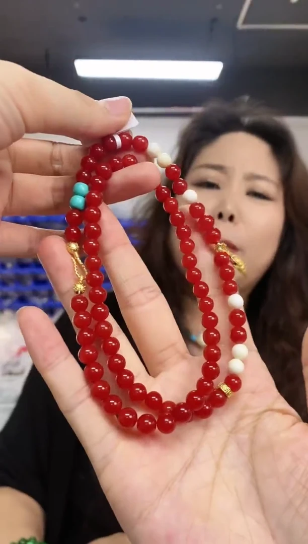 【闪购商品】南红玛瑙项链未镶嵌多样性发其一,颜色微差