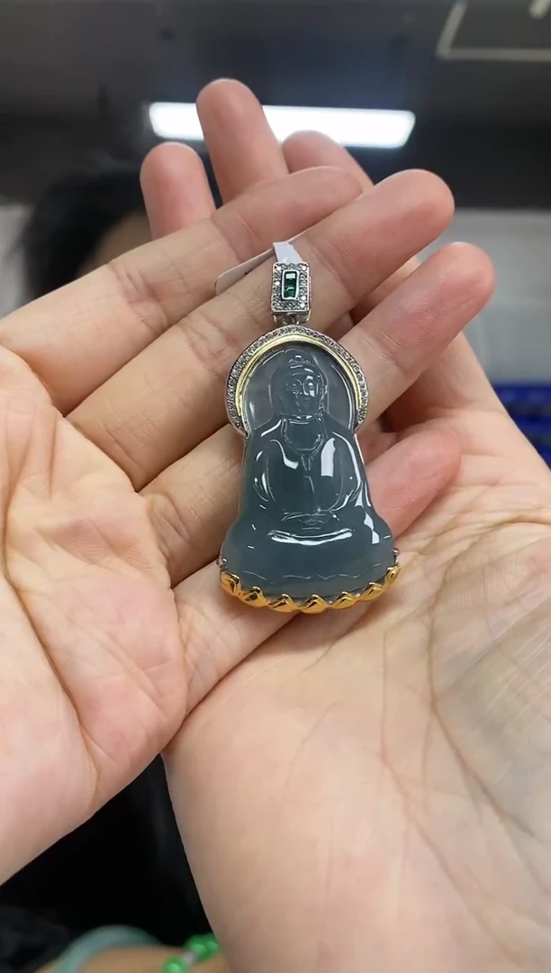 【闪购商品】翡翠吊坠(不含链)银S925镶嵌多样性发其一颜色微差