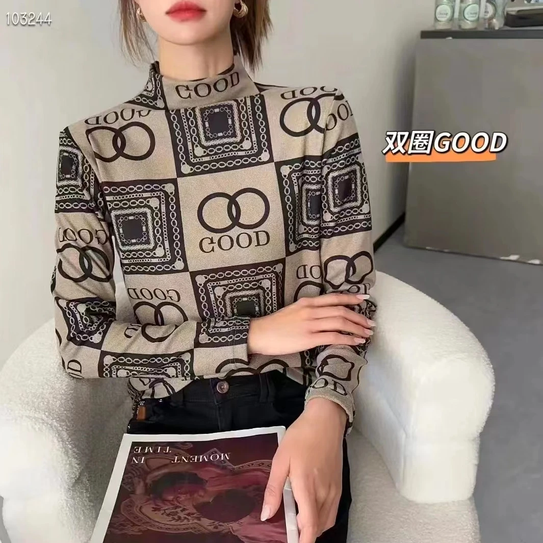 【范范的礼物】秋冬半高领打底衫女士百搭遮肉显瘦长袖内搭时尚小衫