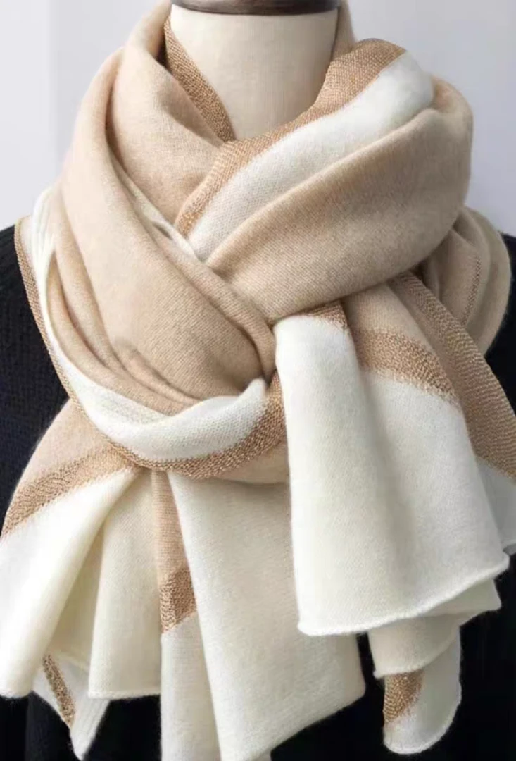 纯山羊绒时尚精美披肩围巾