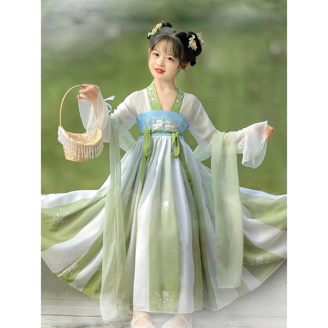 汉服女童春夏款儿童唐装古风超仙中国风连衣裙古装秋公主女孩春秋