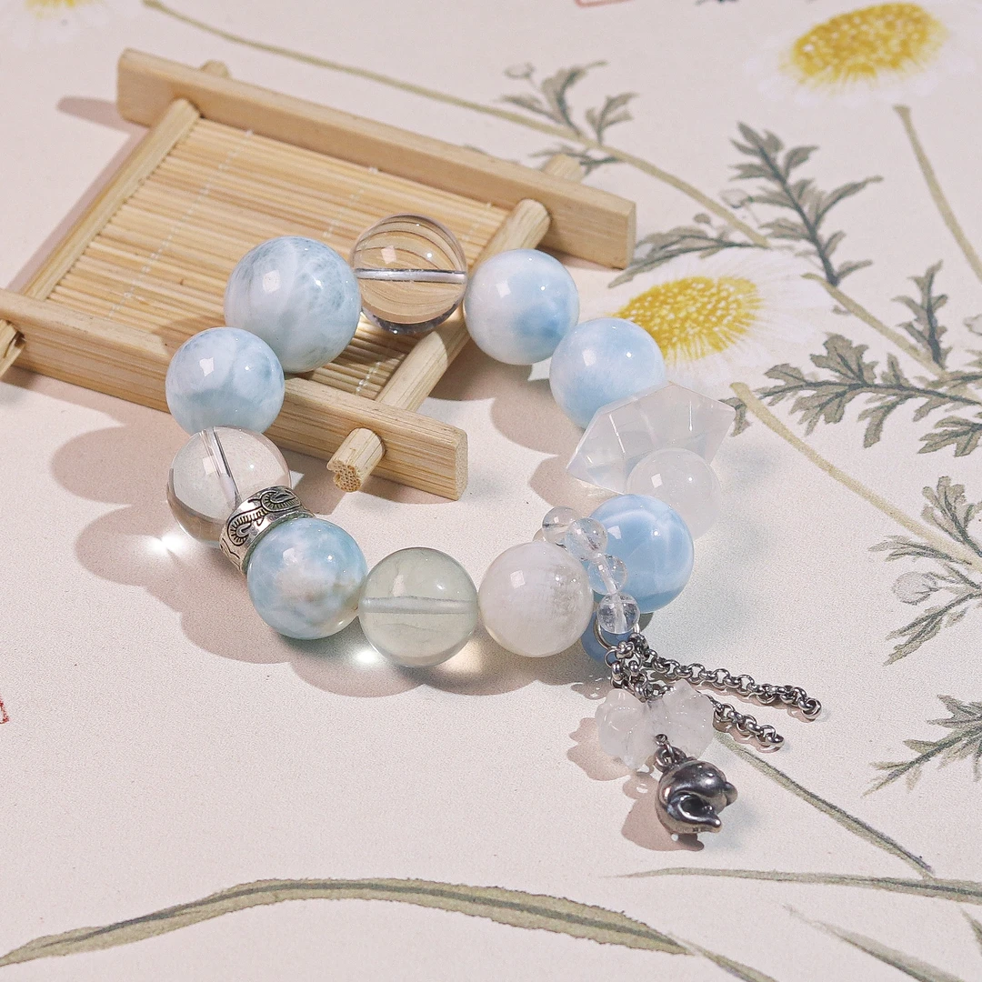 招财本命幸运星水晶百搭素圈时尚链条珠珠爆款DIY精美光面