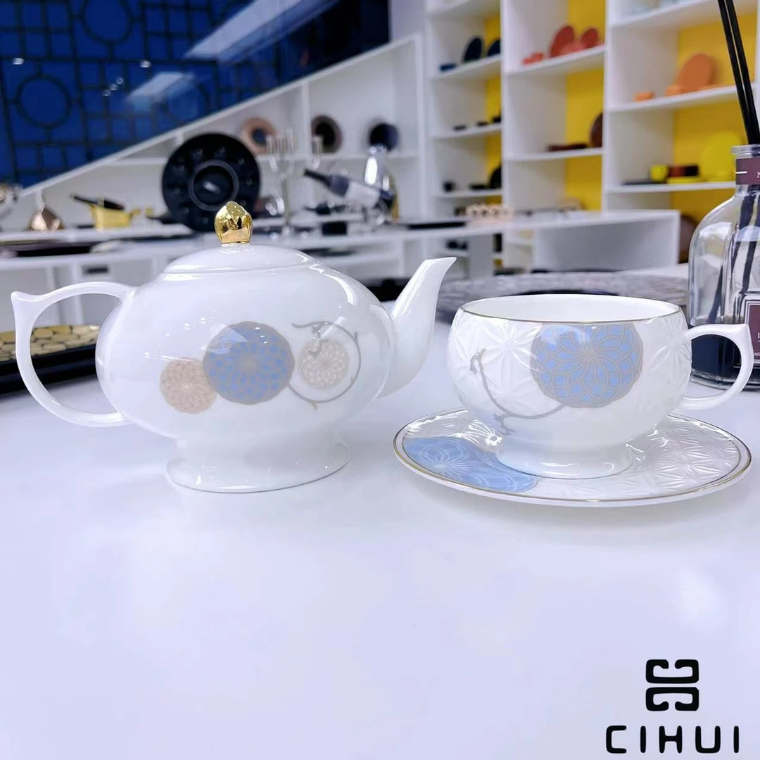 意大利DUENDE  宝相系列家用北欧精致下午茶 浮雕手绘水壶700ml