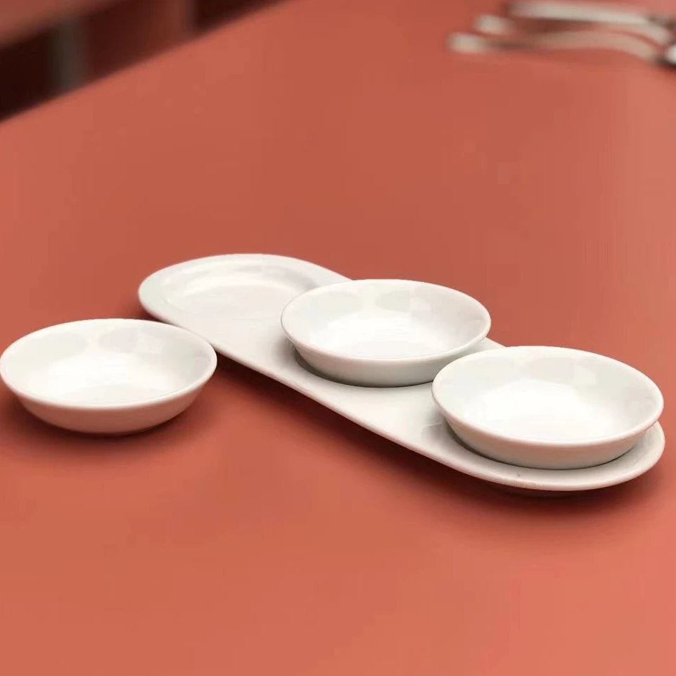 Noritake则武 PLAIN WHITE 简约家用日式创意会客纯色 三小碟套装