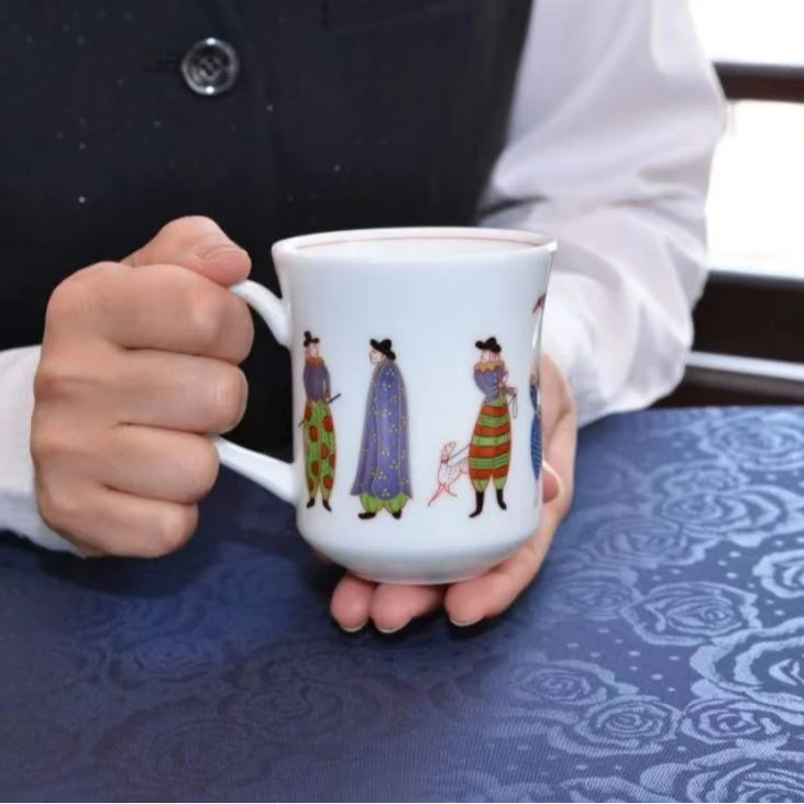 CIHUI 日式家用高级感精致简约复古 荷兰小人图案 马克杯