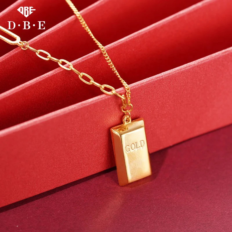 【DBE珠宝】5G足金 轻奢百搭暴富小金砖素款小众精美女款简约套链