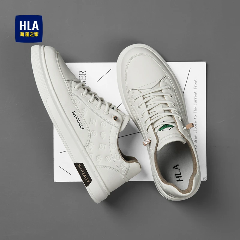 海澜之家男鞋冬季透气软底运动小白板鞋男士潮鞋百搭增高休闲皮鞋