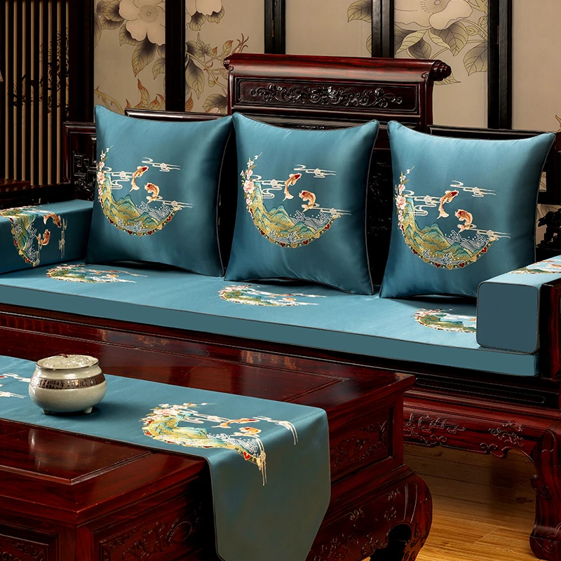 【如鱼得水】新中式红木沙发坐垫防滑实木家具座垫罗汉床垫套罩定制