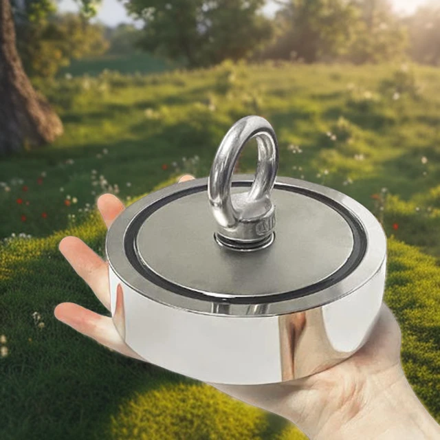 强磁打捞神器磁性磁力固定器大号磁铁钕铁硼吊环超高吸铁铁打