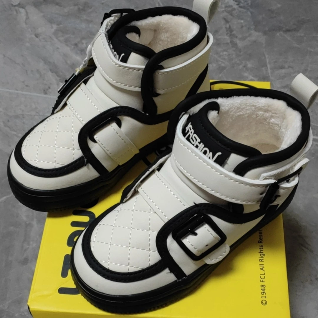 【嘻涵专属】35120儿童童鞋冬季男女童二棉高帮板鞋加绒棉鞋