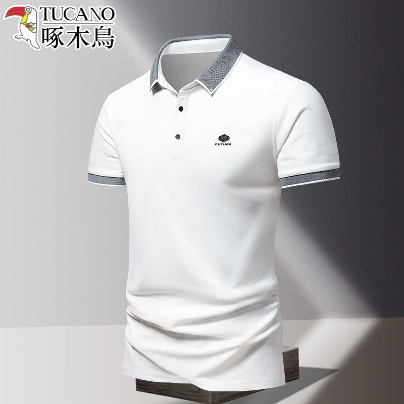 TUCANO/啄木鳥男士短袖polo衫薄款透气夏季新款高端商务翻领t恤男