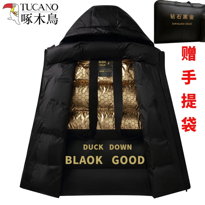 啄木鸟黑金防寒服冬季新款防风保暖加厚短款男女情侣休闲潮流外套