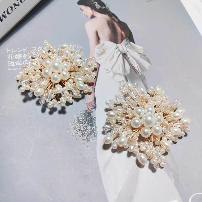 新款水晶珍珠绕丝扣 高跟平底鞋可拆卸配饰diy鞋饰花鞋扣一鞋多穿