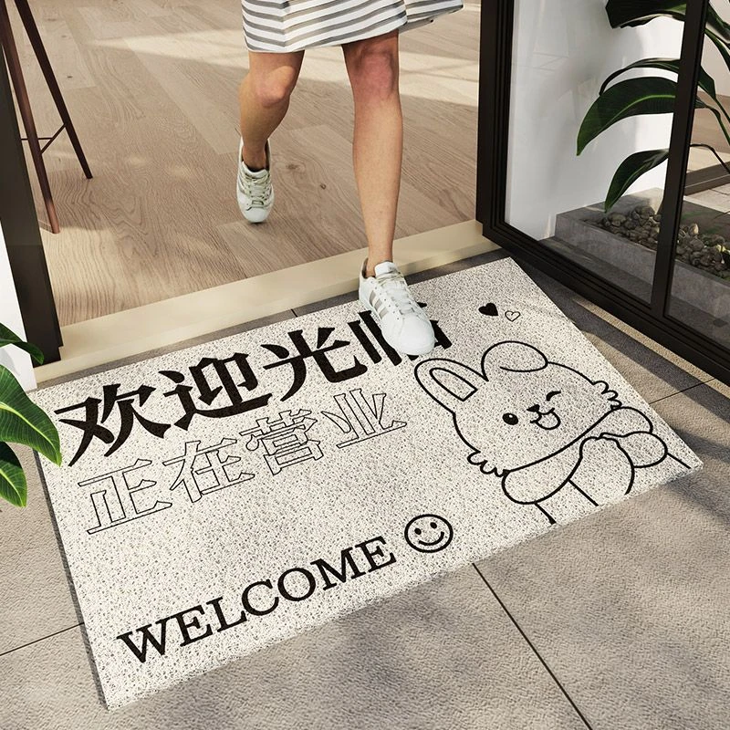 服装店铺进门丝圈地垫加厚美容院入户门防滑脚垫商用地毯欢迎光临