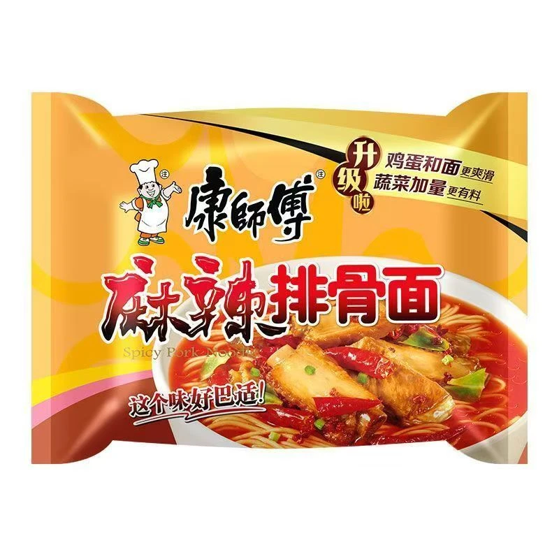 四川重庆康师傅麻辣排骨面105g袋装面泡面速食面泡面方便面拌面