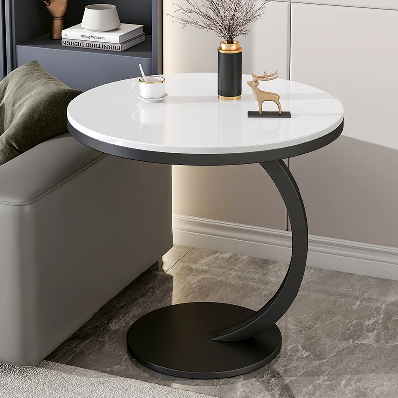 沙发边几简约角几小桌子客厅小茶几轻奢创意可移动阳台岩板小圆桌