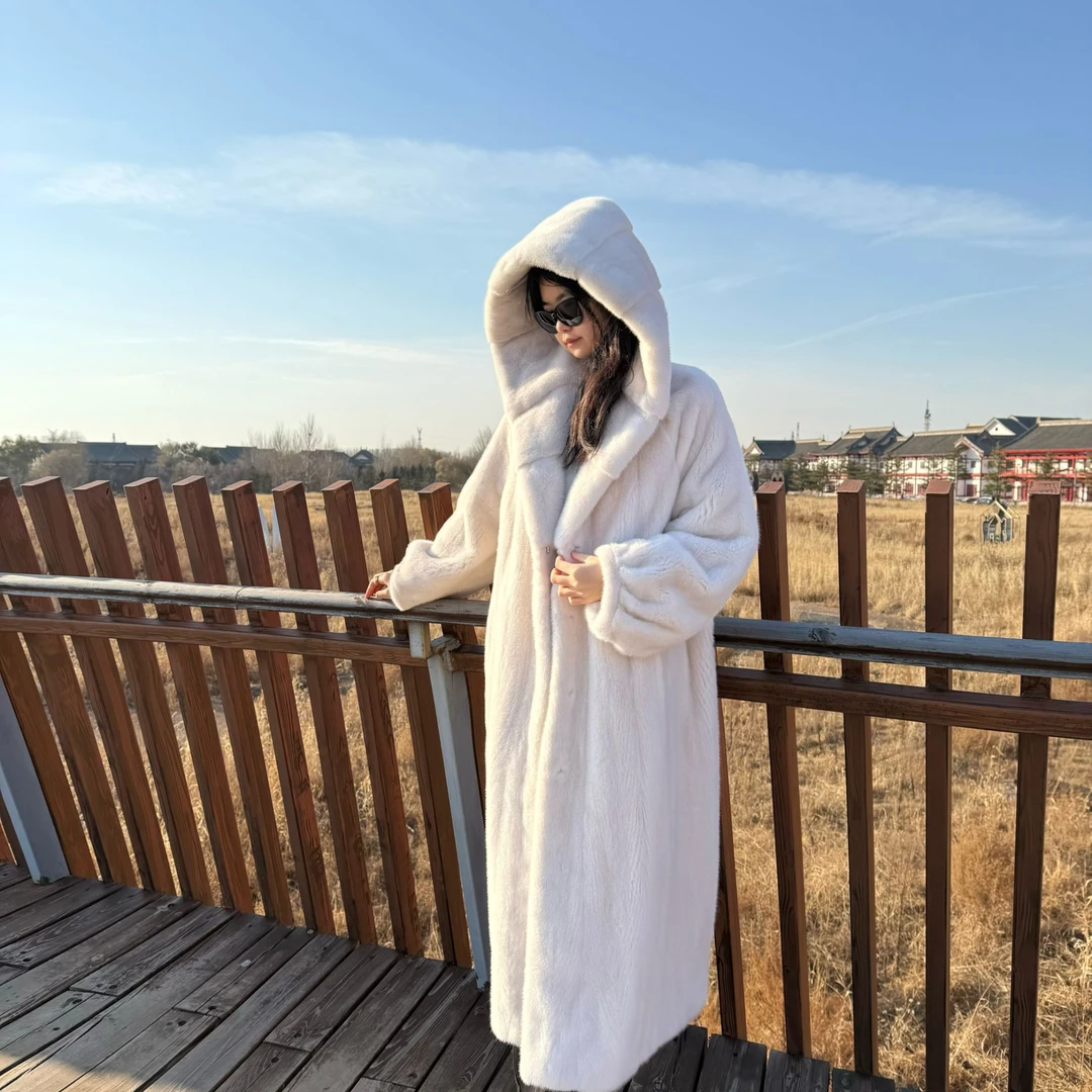 天王天后 |【埃菲尔】披肩竹节大帽 鱼嘴袖 长款 穿刀 皮草大衣