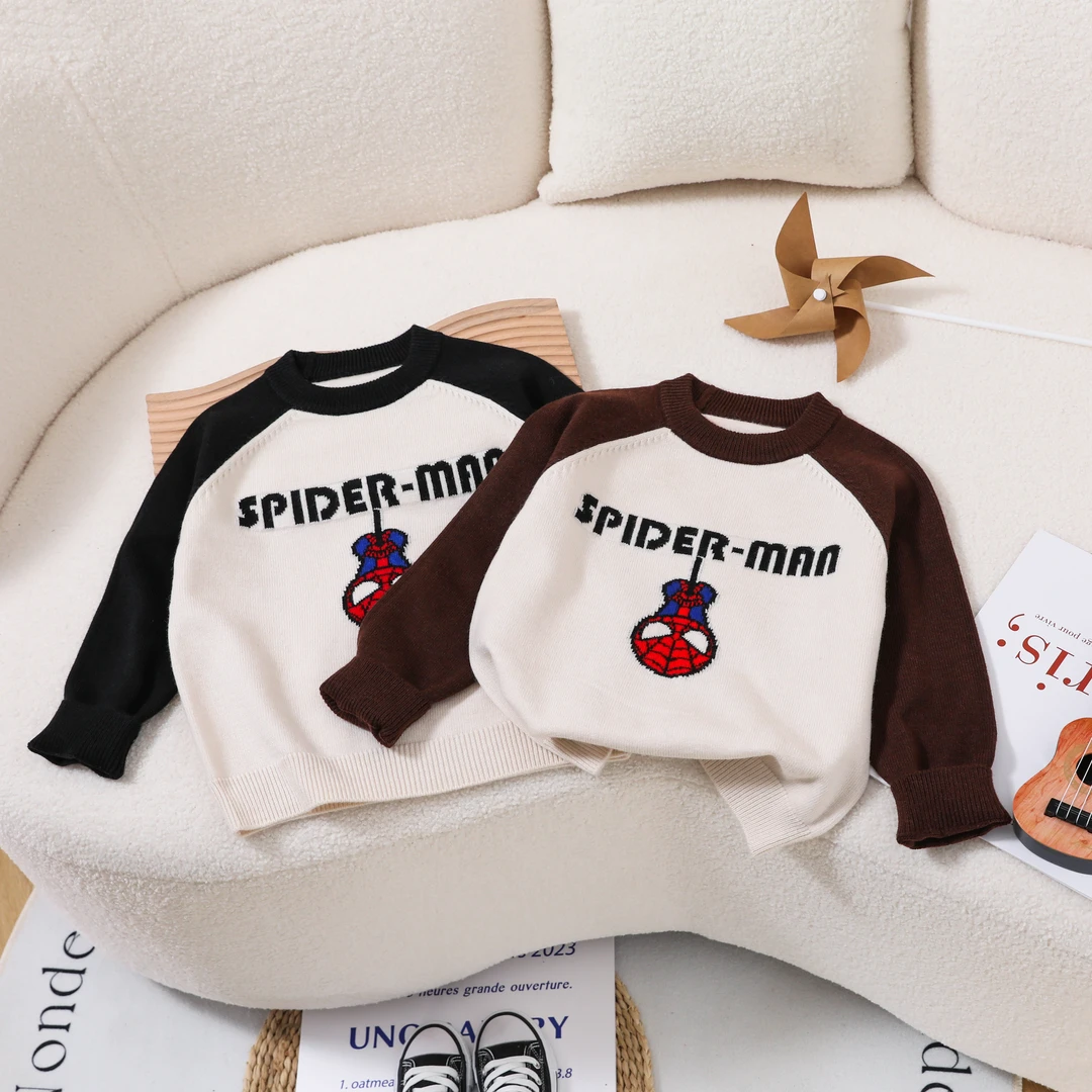 Disney/迪士尼3042童装毛衣儿童宝宝装蜘蛛侠男童女童针织打底衫