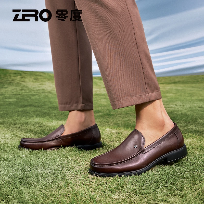 【雅士系列】零度正装商务休闲皮鞋2025夏季舒适羊皮内里套脚鞋
