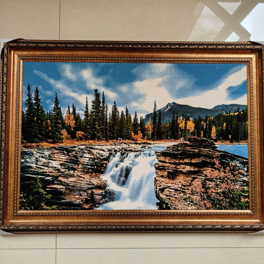 甘肃永昌手工工艺挂毯非遗卧室中式风景山水玄关书房楼梯客厅