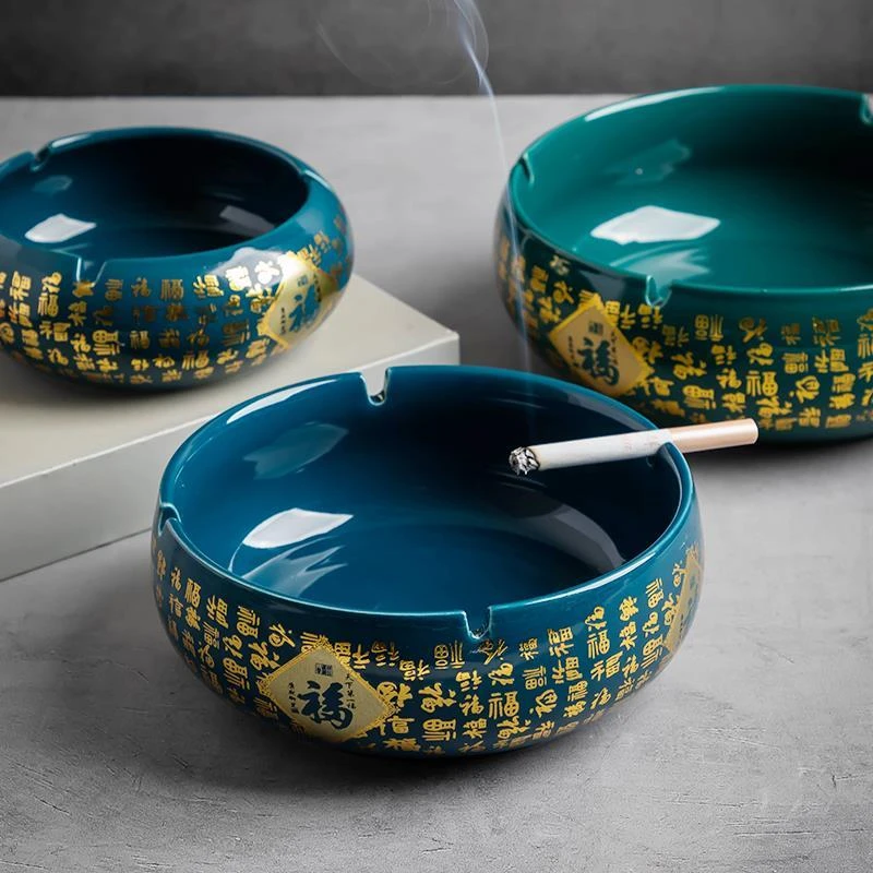 焑灰缸时尚欧式烟灰缸奢华高档轻奢现代大号大特大ins客厅创意