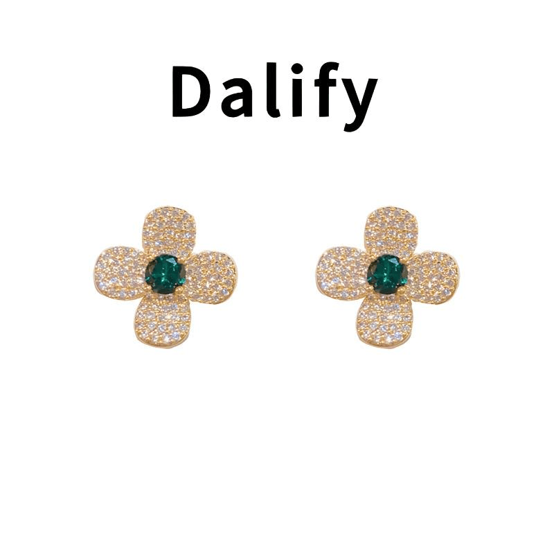 铜合金耳饰 8406《设计师款》四叶花耳钉