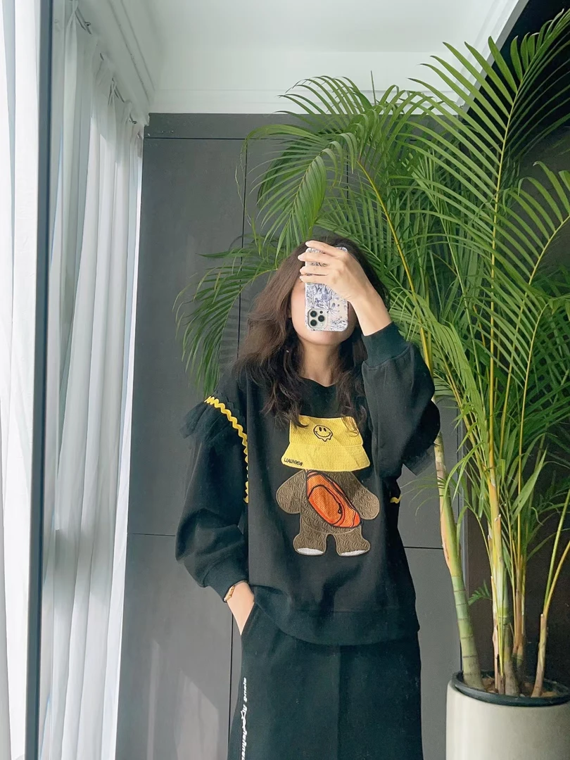 〔春季新款〕水淼 2024新款胖MM大码春装 时尚显瘦女装文艺长袖8125