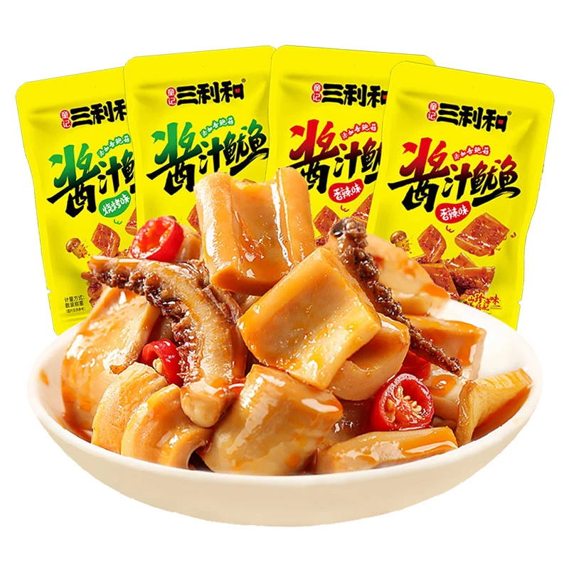 三利和香辣鱿鱼铁板烧烤多种香辣味散装劲道嚼劲开袋好吃称重即食
