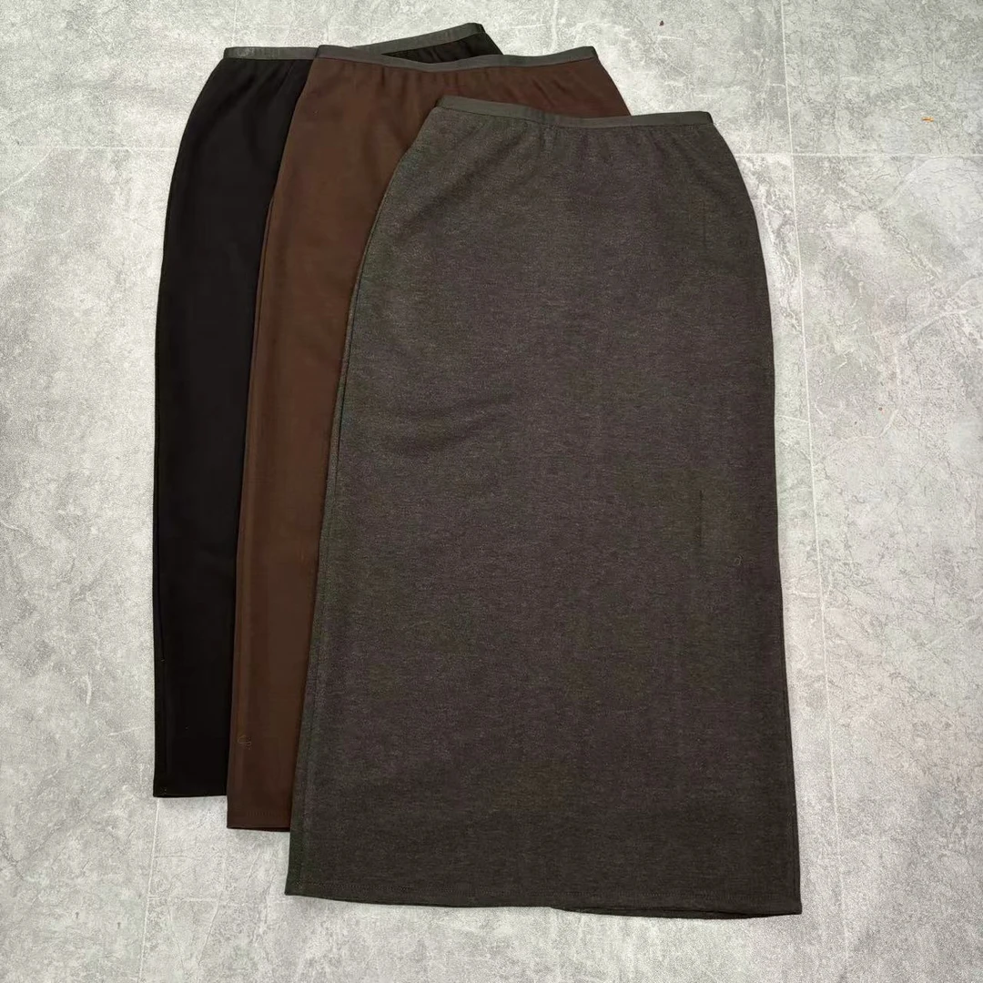 <纸片人>（醋酸+绵羊毛，好面料）高品质极简显瘦毛呢开叉半身裙