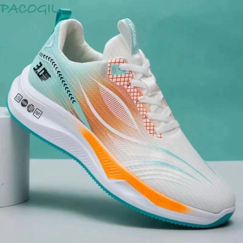 2024春夏季新款男鞋时尚百搭运动休闲鞋透气跑步鞋软底男青年潮鞋