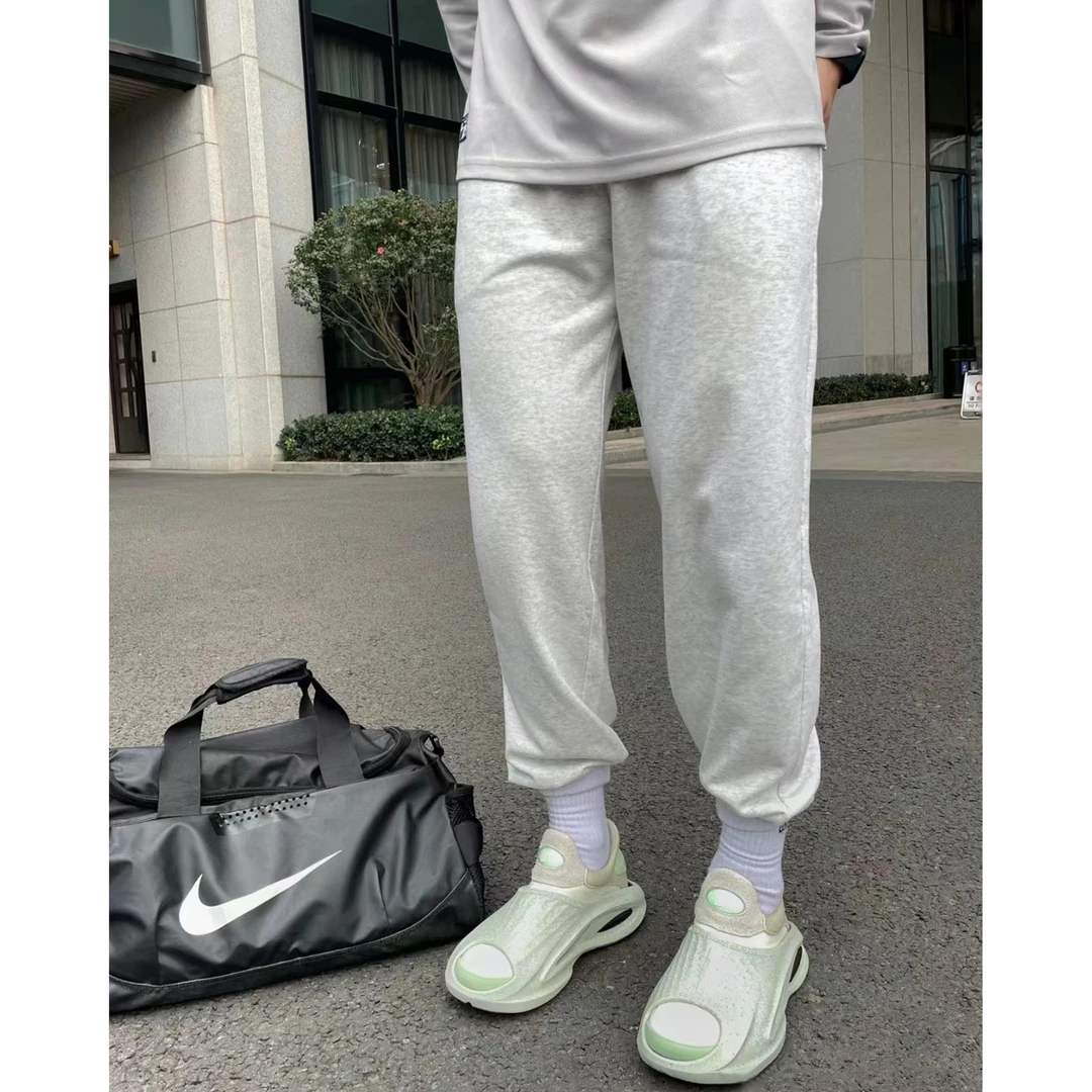 美式篮球长裤运动裤男束脚灰色美式健身卫裤棉休闲长裤薄款加绒