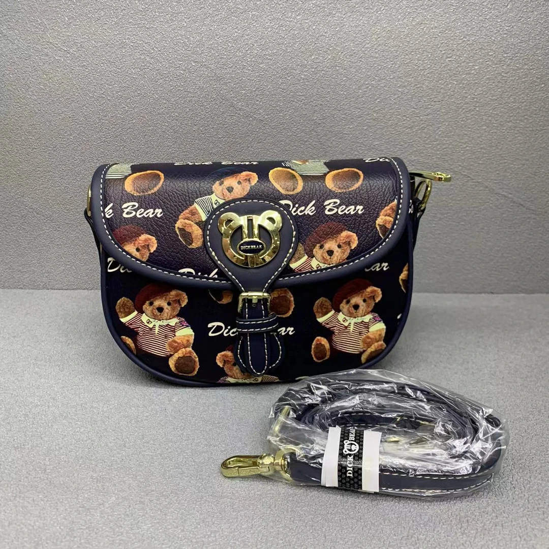 DICK BEAR/迪克熊9187新款时尚斜挎翻盖马鞍包