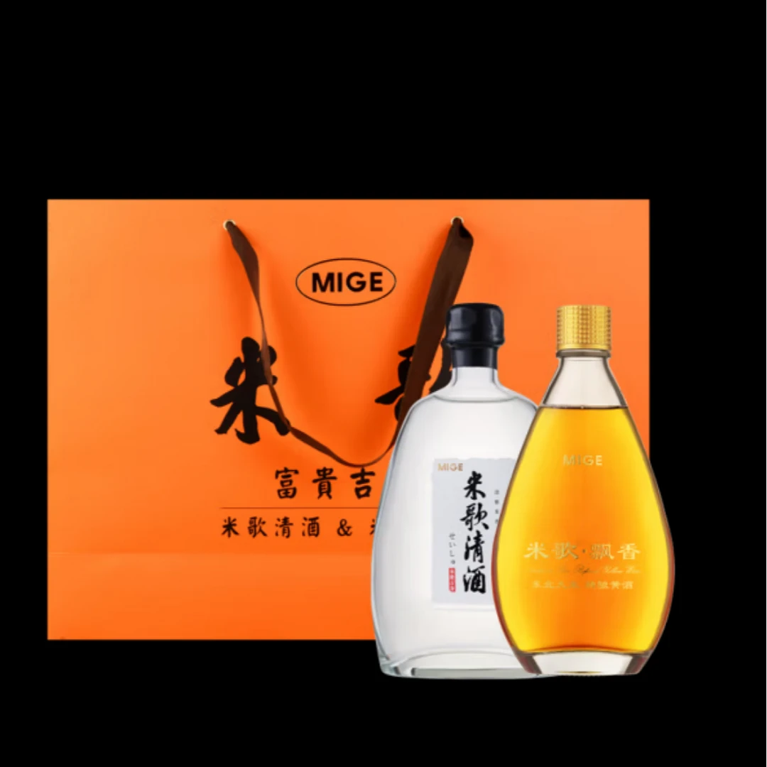 【全知道】米歌手工富贵吉祥礼盒万寿清酒半干型飘香黄酒含酒杯两只