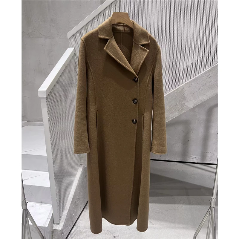 新款轻奢气质时尚百搭修身显瘦中长款毛呢大衣