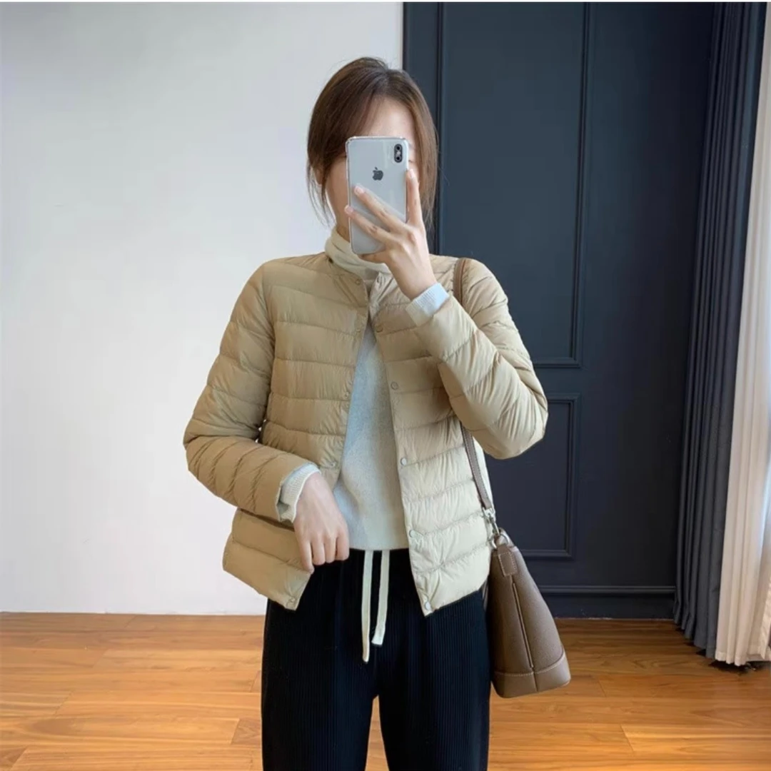 悦享女装2023冬季新款短款羽绒服显瘦轻薄保暖韩版时尚秋冬纯色