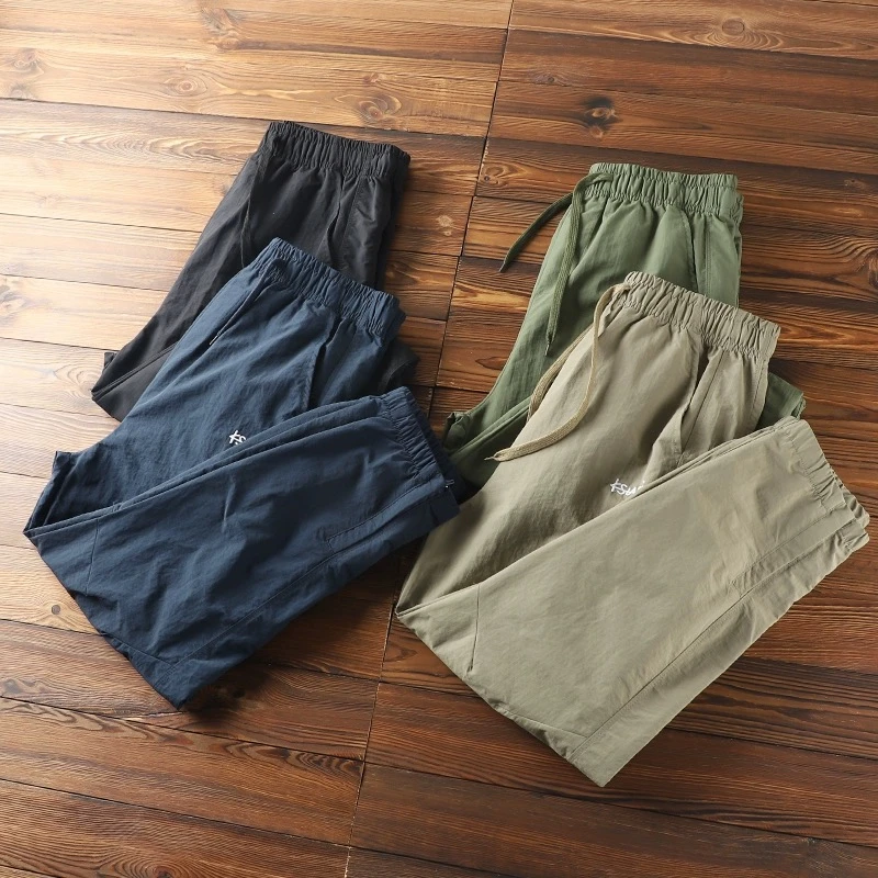 夏季新款户外防泼水百搭男女拉链速干束脚裤休闲长裤