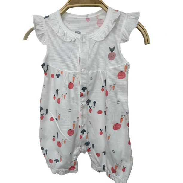 婴儿包屁衣宝宝纯棉连体衣新生儿女宝无袖花边婴童哈衣