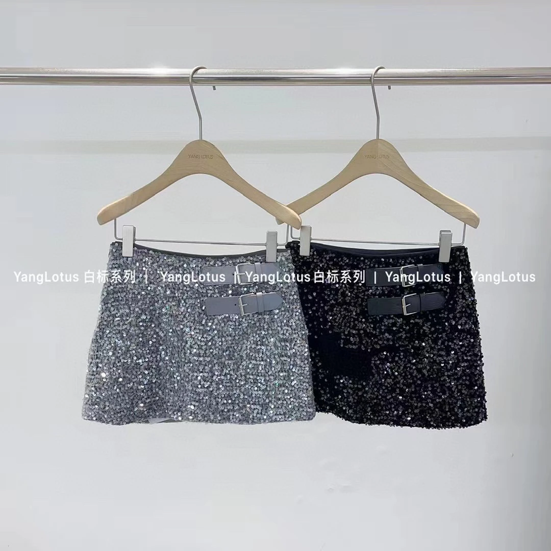 美式辣妹重工亮片短款半身裙