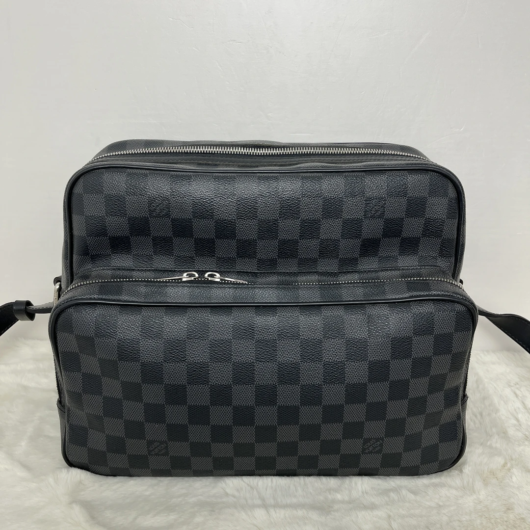 95新 LouisVuitton/路易威登 1431/黑棋盘格双层相机包