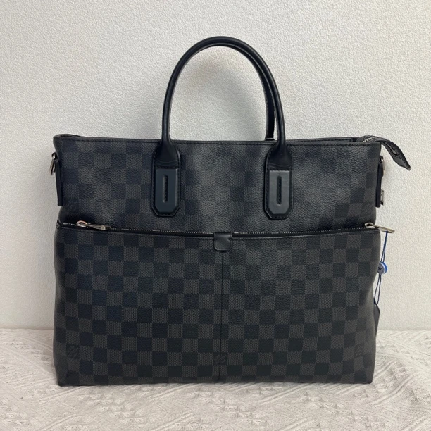 95新 LouisVuitton/路易威登 5365/4992时尚黑棋盘格手提公文包